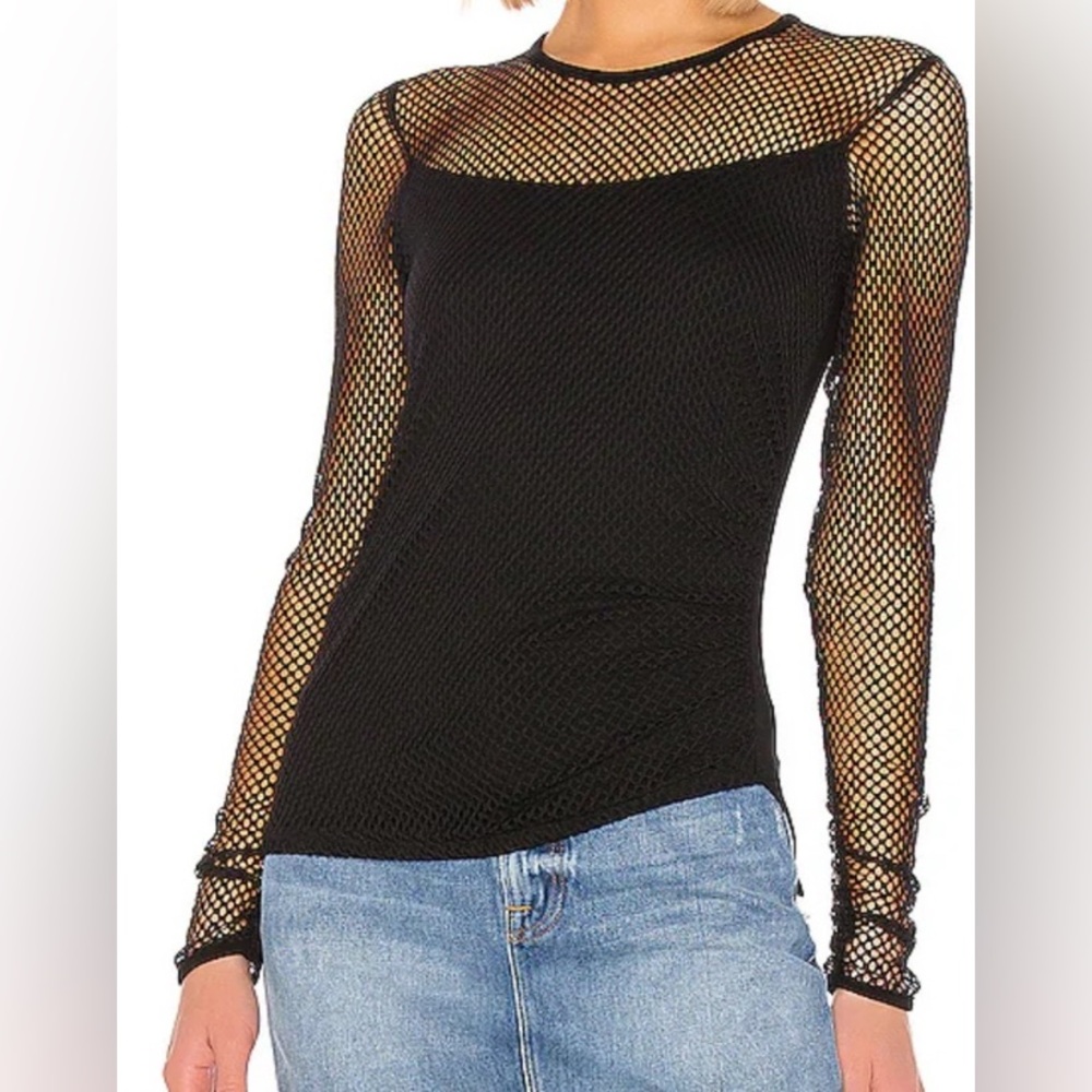 BAILEY44 Avila Mesh Top Size L NWT